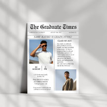 Modern Trendy newspaper photo graduation