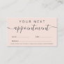 Modern trendy pastel blush pink professional appointment card
