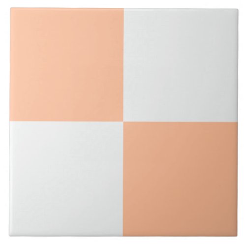 Modern Trendy Peach Checkered Ceramic Tile