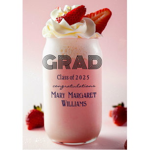 Modern Trendy Personal Graduate 16oz Can Glass