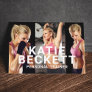 Modern & Trendy Personal Trainer Fitness 4 Photo Business Card