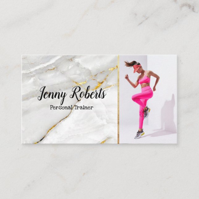 Modern & Trendy Personal Trainer Fitness Business  Business Card (Front)