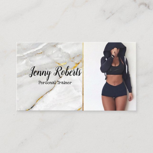 Modern & Trendy Personal Trainer Fitness Business  Business Card (Front)