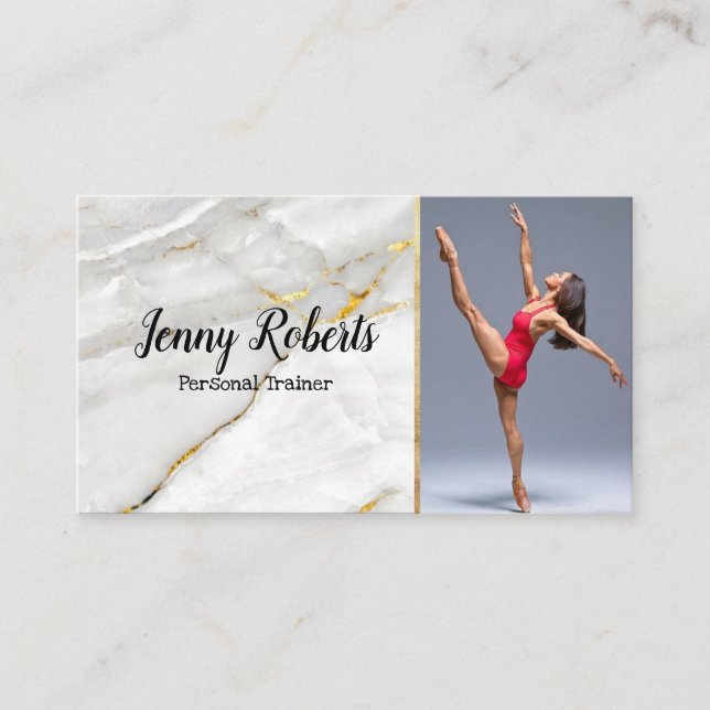 Modern & Trendy Personal Trainer Fitness  Business Card (Front)