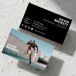 Modern Trendy Personal Trainer Fitness Coach Photo Business Card
