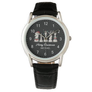 Modern Trendy Personalized Chess Pieces Christmas  Watch