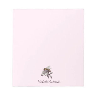 Modern Trendy Personalized Honey Bee Vintage       Notepad