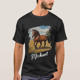 Modern Trendy Personalized Horse Photo and Text T-Shirt