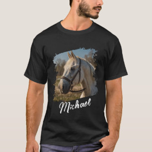 Modern Trendy Personalized Horse Photo and Text T-Shirt