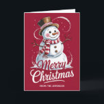 Modern Trendy Personalized Merry Christmas Snowman Holiday Card<br><div class="desc">This personalized Christmas card is the perfect way to make your holiday greetings stand out. Showcase your unique style while sending heartfelt wishes to friends and family. The modern snowman design and customizable elements create a truly special card they'll treasure long after the holidays.</div>