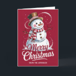 Modern Trendy Personalized Merry Christmas Snowman Holiday Card<br><div class="desc">This personalized Christmas card is the perfect way to make your holiday greetings stand out. Showcase your unique style while sending heartfelt wishes to friends and family. The modern snowman design and customizable elements create a truly special card they'll treasure long after the holidays.</div>