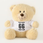 Modern Trendy Personalized Name Number Team Sport  Teddy Bear