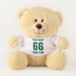 Modern Trendy Personalized Name Number Team Sport  Teddy Bear