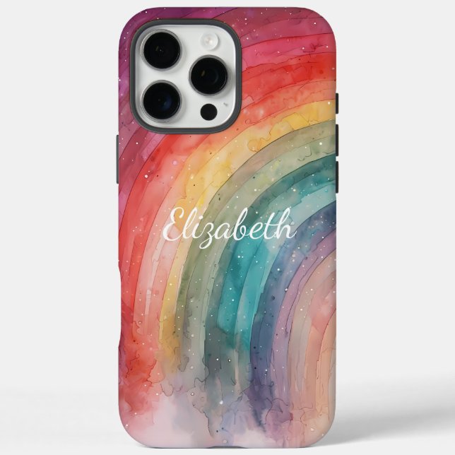 Modern Trendy Personalized Rainbow  Case-Mate iPhone Case (Back)