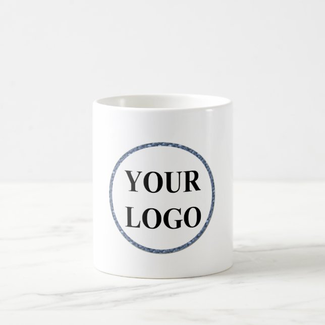 Modern Trendy Photo Collage Personalized Logo Coffee Mug (Center)