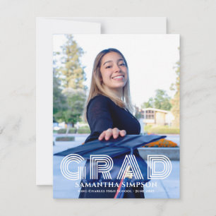 Modern Trendy Photo Graduation Announcement Card