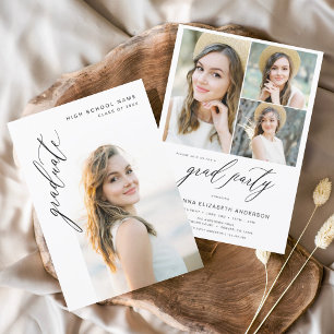Modern Trendy Photo Graduation Party Invitation