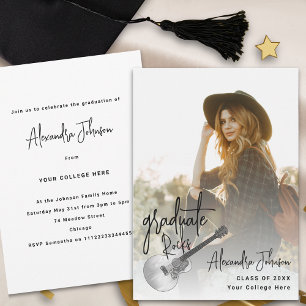 Modern Trendy Photo Graduation Party Invitation