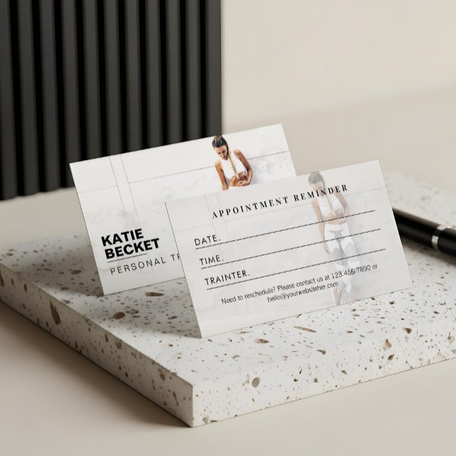 Modern Trendy Photo Personal Trainer Fitness Appointment Card (Modern Trendy Photo Personal Trainer Fitness Appointment Card)