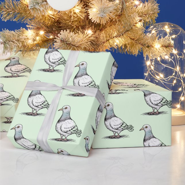 Modern Trendy Pigeon design  Pattern               Wrapping Paper (Holidays)