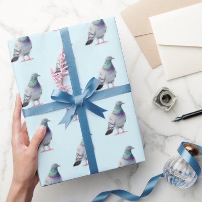 Modern Trendy Pigeon design  Pattern               Wrapping Paper