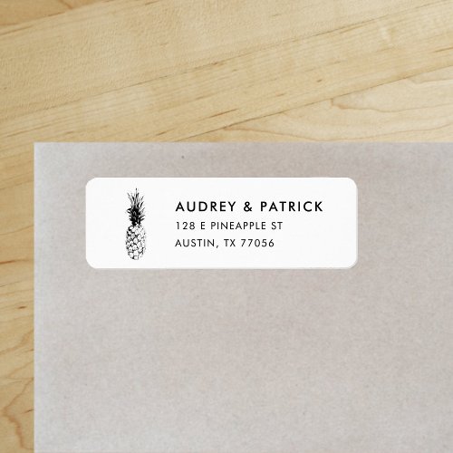 Modern Trendy Pineapple Return Address Label