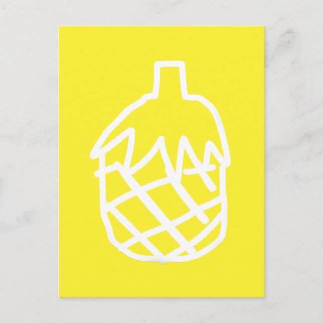 Modern trendy pineapple simple fruit postcard (Front)