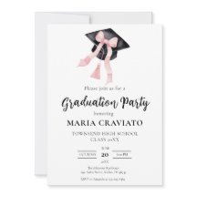 Modern Trendy Pink Bow Graduation Cap Graduation