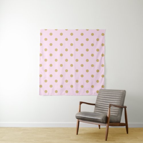 Modern Trendy Pink  Gold Polka Dots Backdrop