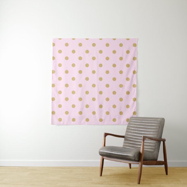 Modern Trendy Pink & Gold Polka Dots Backdrop (In Situ)