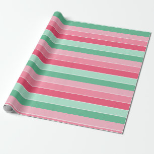 Modern Trendy Pink Red Green Elegant Colorful Wrapping Paper