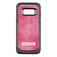 Modern Trendy Pink Rolled Ink OtterBox Commuter Samsung Galaxy S8 Case
