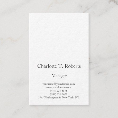 Modern trendy plain professional minimalist business card