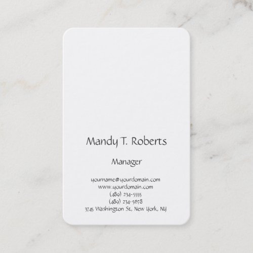 Modern trendy plain simple minimalist script business card