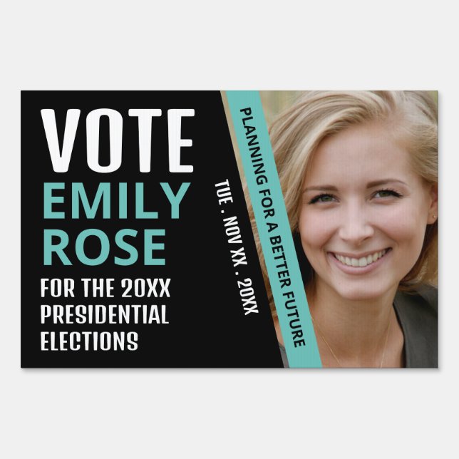Modern Trendy Political Campaigner Yard Sign (Front)