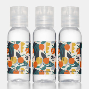 Modern Trendy Preppy Chic Apricot and Leaves Hand Sanitizer