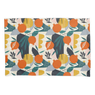 Modern Trendy Preppy Chic Apricot and Leaves Pillow Case