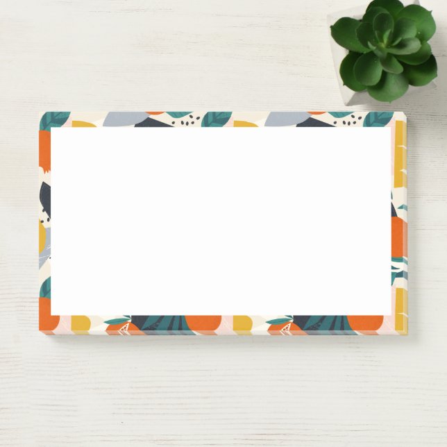 Modern Trendy Preppy Chic Apricot and Leaves Post-it Notes (Office)