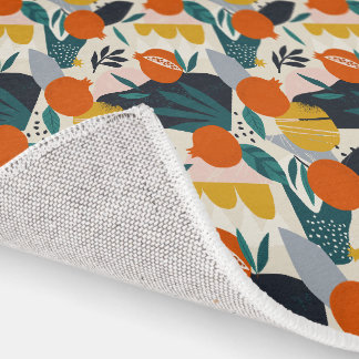 Modern Trendy Preppy Chic Apricot and Leaves Rug