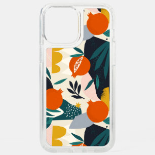 Modern Trendy Preppy Chic Apricot and Leaves Speck iPhone 12 Pro Max Case