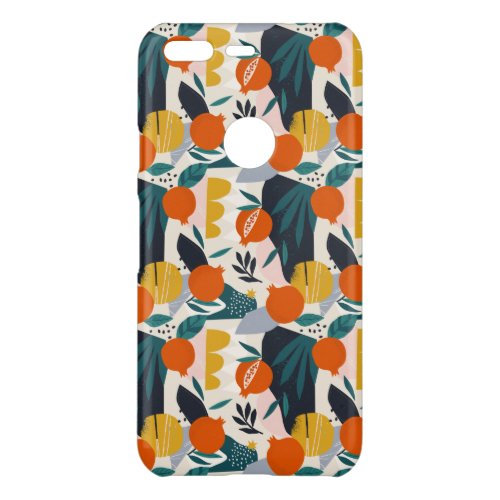 Modern Trendy Preppy Chic Apricot and Leaves Uncommon Google Pixel Case