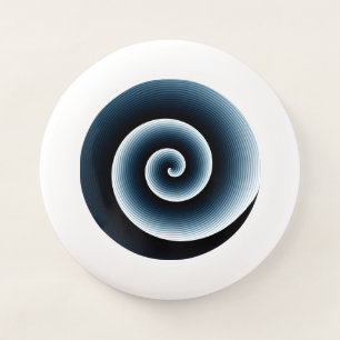 Modern Trendy Prussian Blue Spiral Pattern Wham-O Frisbee