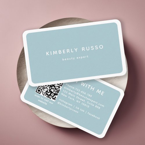 Modern Trendy QR Code Salon Business Card