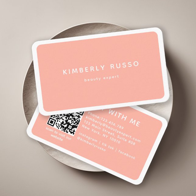 Modern, Trendy, QR Code, Salon Business Card (Creator Uploaded)