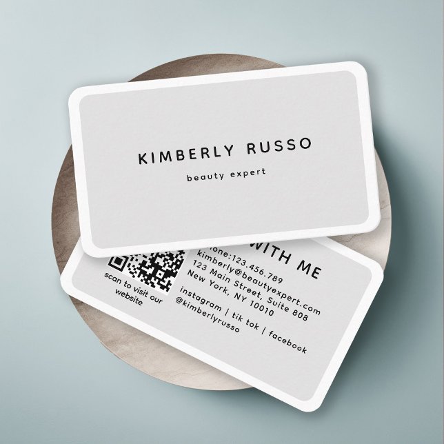 Modern, Trendy, QR Code, Salon Business Card (Creator Uploaded)