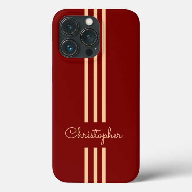 Modern Trendy Racing Stripes monogrammed  Case-Mate iPhone Case (Back)