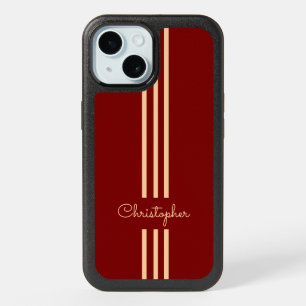 Modern Trendy Racing Stripes monogrammed  iPhone 15 Case
