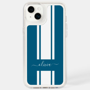 Modern Trendy Racing Stripes monogrammed  Speck iPhone 14 Plus Case