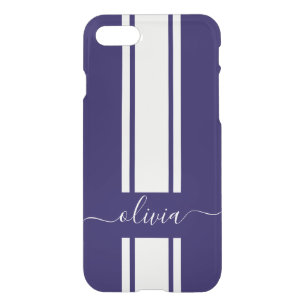 Modern Trendy Racing Stripes monogrammed iPhone SE/8/7 Case