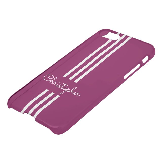 Modern Trendy Racing Stripes monogrammed  Uncommon iPhone Case (Bottom)